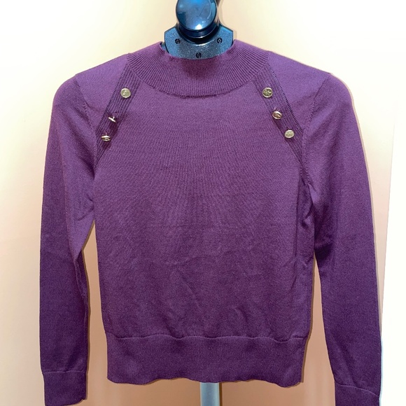 NWT MICHAEL Michael Kors Embellished Mock Neck Sweater - Picture 1 of 6